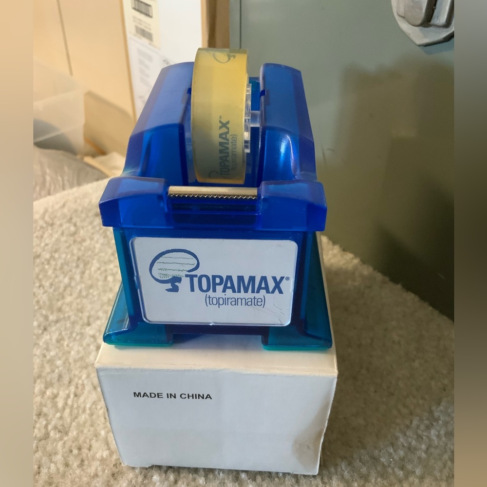Drug Rep Topamax Colorful Clear Tape Dispenser Floating Bottles Rare Brand New
